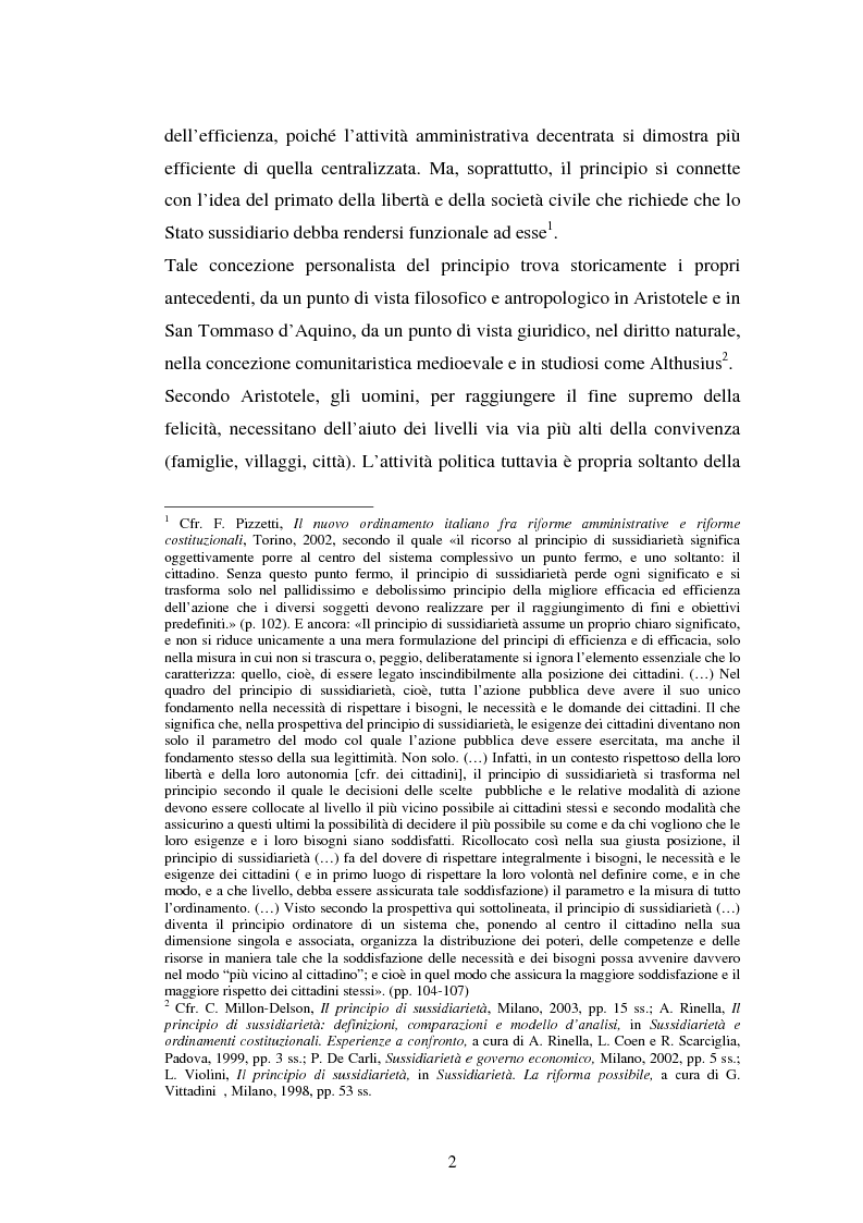 Anteprima della tesi: Competenze amministrative e sussidiarietà, Pagina 2