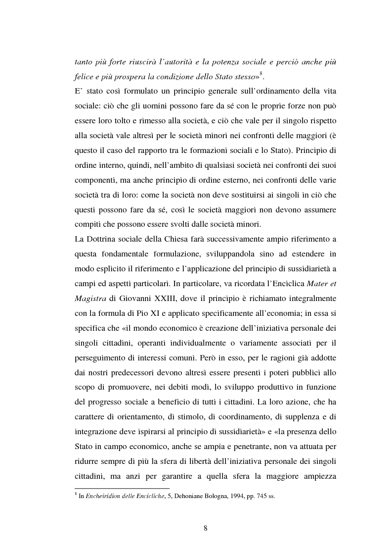 Anteprima della tesi: Competenze amministrative e sussidiarietà, Pagina 8