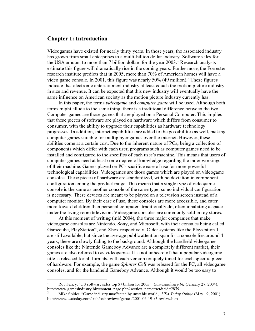 Anteprima della tesi: Videogames and American Society: America's disposition toward virtual environments and hyperreality, Pagina 2