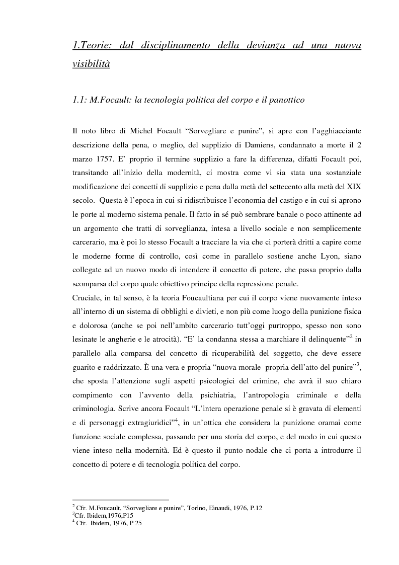Anteprima della tesi: Società sorvegliata: i nuovi media, privacy e videosorveglianza come strumenti del controllo sociale, Pagina 5