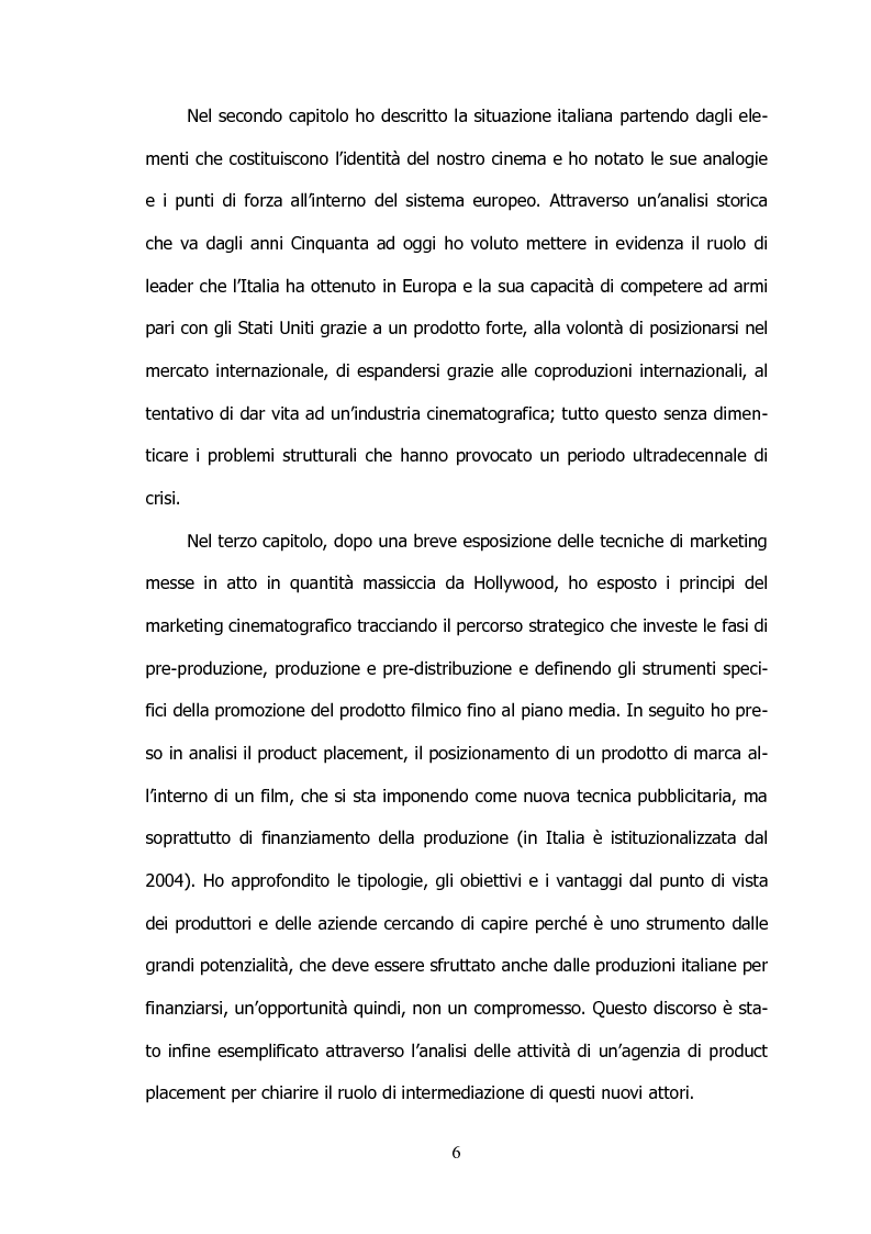 Anteprima della tesi: Il settore cinematografico italiano: prospettive di sviluppo tra industria e istituzioni, Pagina 2