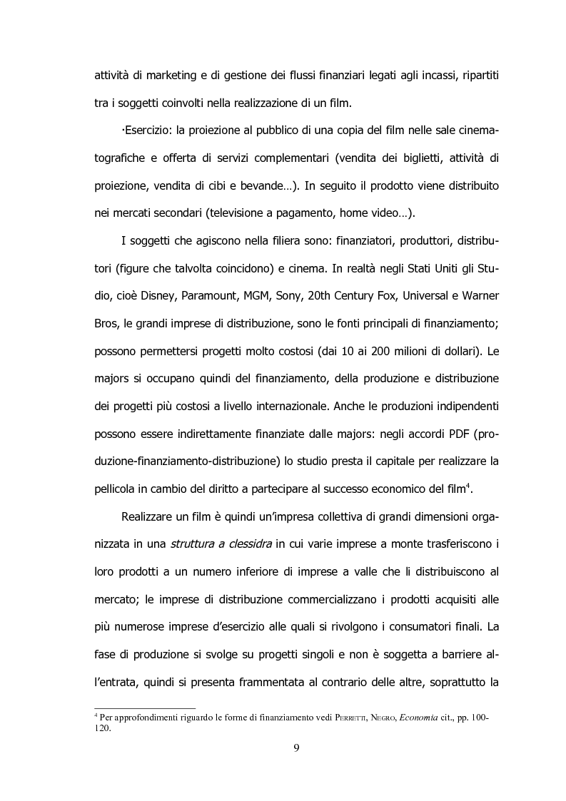 Anteprima della tesi: Il settore cinematografico italiano: prospettive di sviluppo tra industria e istituzioni, Pagina 5