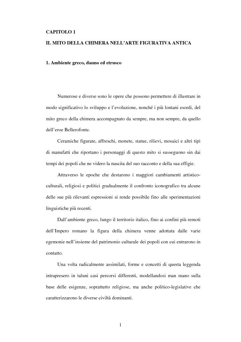 Anteprima della tesi: Il mito della chimera nella sua rappresentazione artistica. Forme ed evoluzione di una creatura leggendaria dalle origini all'età contemporanea., Pagina 5