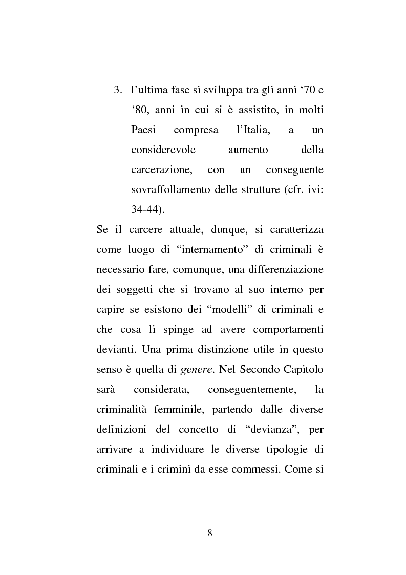 Anteprima della tesi: Donne e carcere: La maternità all'interno di istituzioni totali, Pagina 6