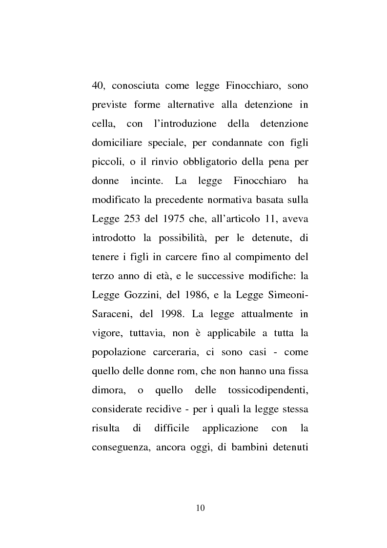Anteprima della tesi: Donne e carcere: La maternità all'interno di istituzioni totali, Pagina 8