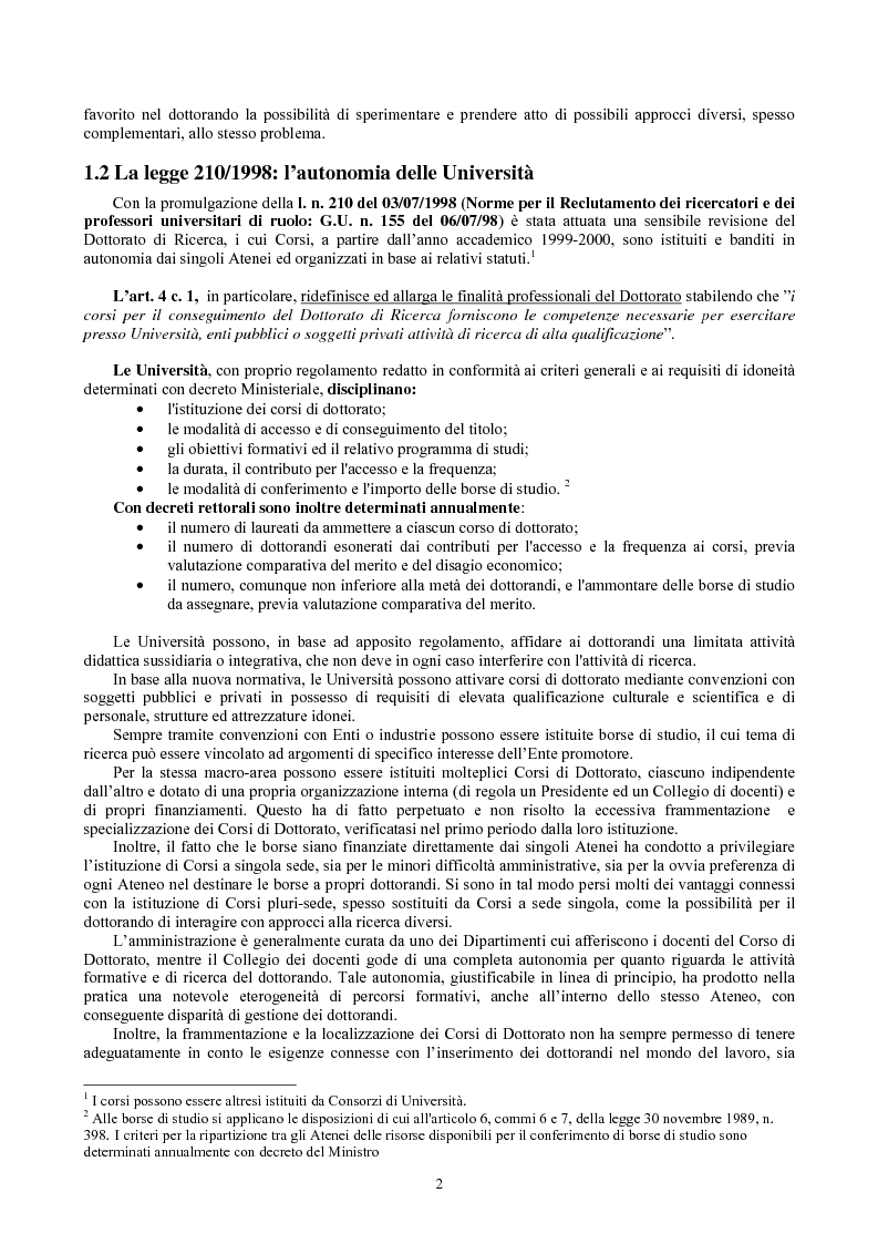 Anteprima della tesi: Le Scuole di dottorato di ricerca: analisi dei modelli e delle problematiche didattico-scientifiche ed amministrative, Pagina 3