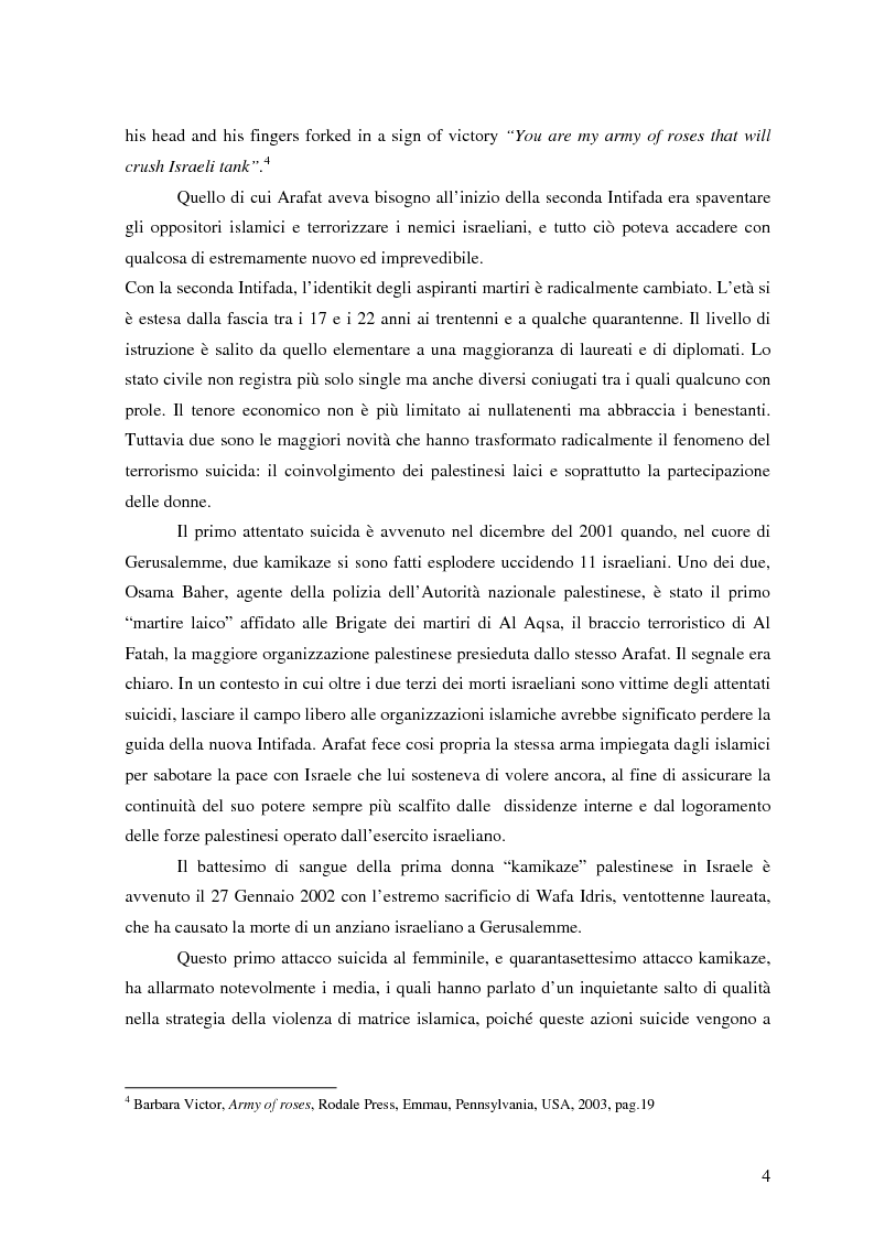 Anteprima della tesi: Terrorismo al femminile: Cecenia e Palestina a confronto, Pagina 3