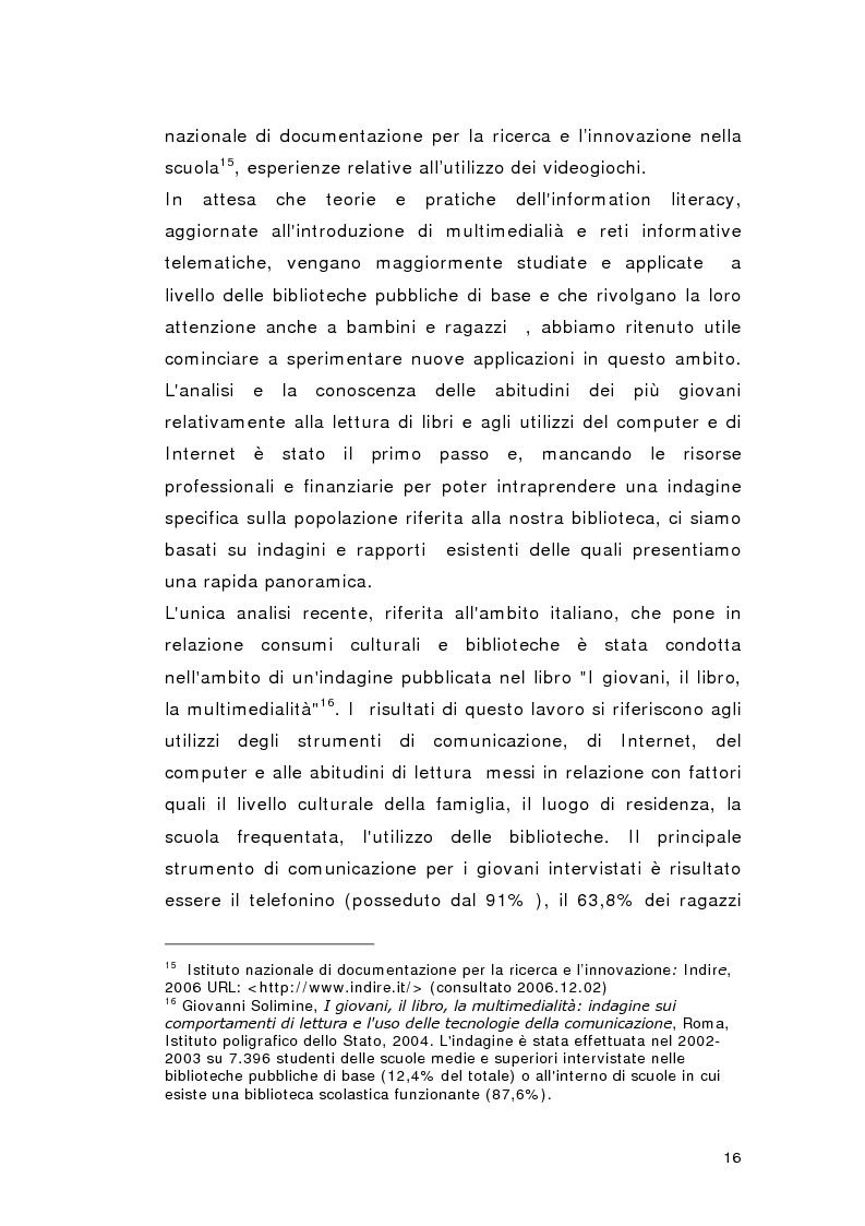 Anteprima della tesi: Biblioteca per gioco: Edutainment per la Biblioteca pubblica, Pagina 14