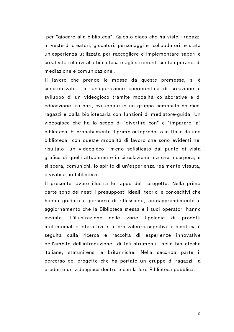 Anteprima della tesi: Biblioteca per gioco: Edutainment per la Biblioteca pubblica, Pagina 3