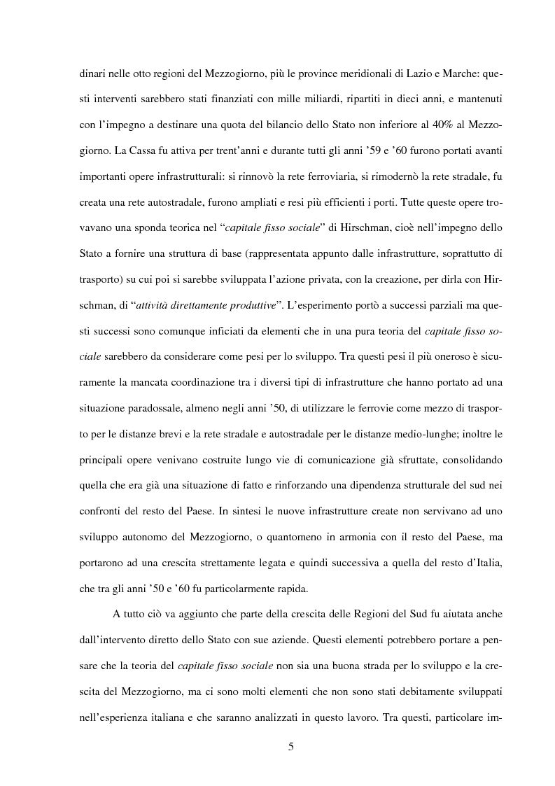 Anteprima della tesi: Politiche infrastrutturali per lo sviluppo economico del Mezzogiorno d'Italia: Teorie ed Effetti, Pagina 2