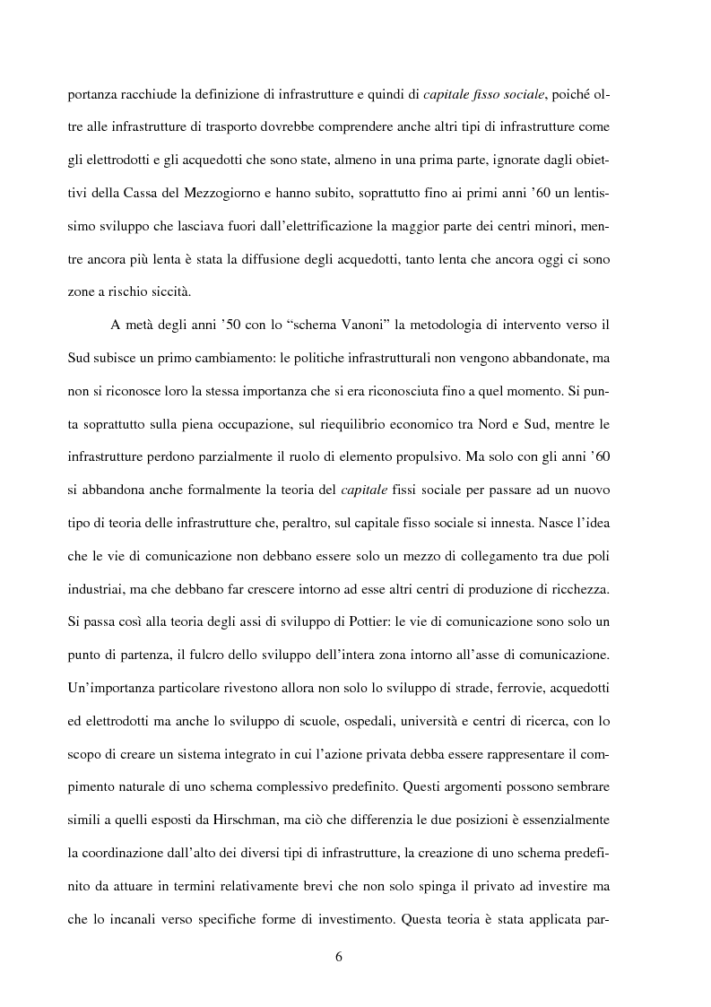 Anteprima della tesi: Politiche infrastrutturali per lo sviluppo economico del Mezzogiorno d'Italia: Teorie ed Effetti, Pagina 3