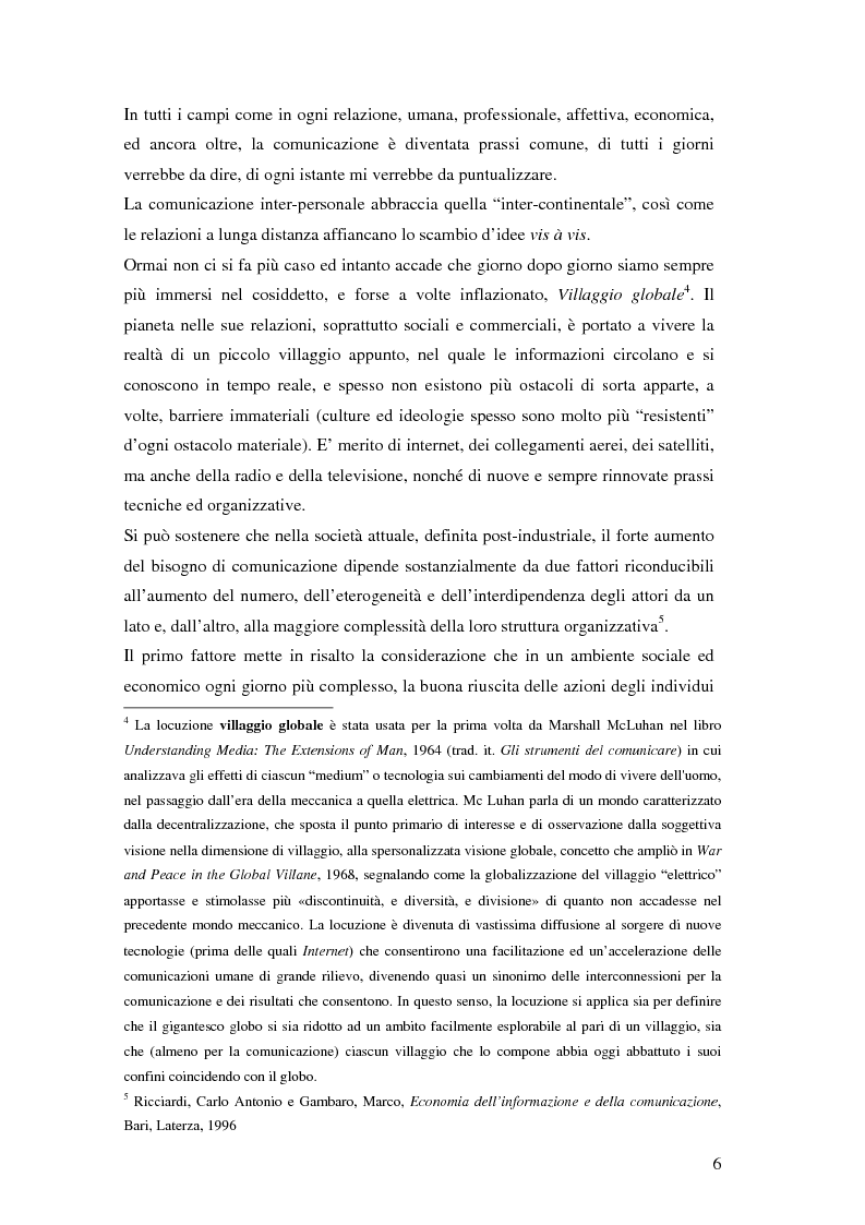 Anteprima della tesi: Evoluzione della comunicazione organizzativa in una Public Utility - il caso Poste Italiane, Pagina 2