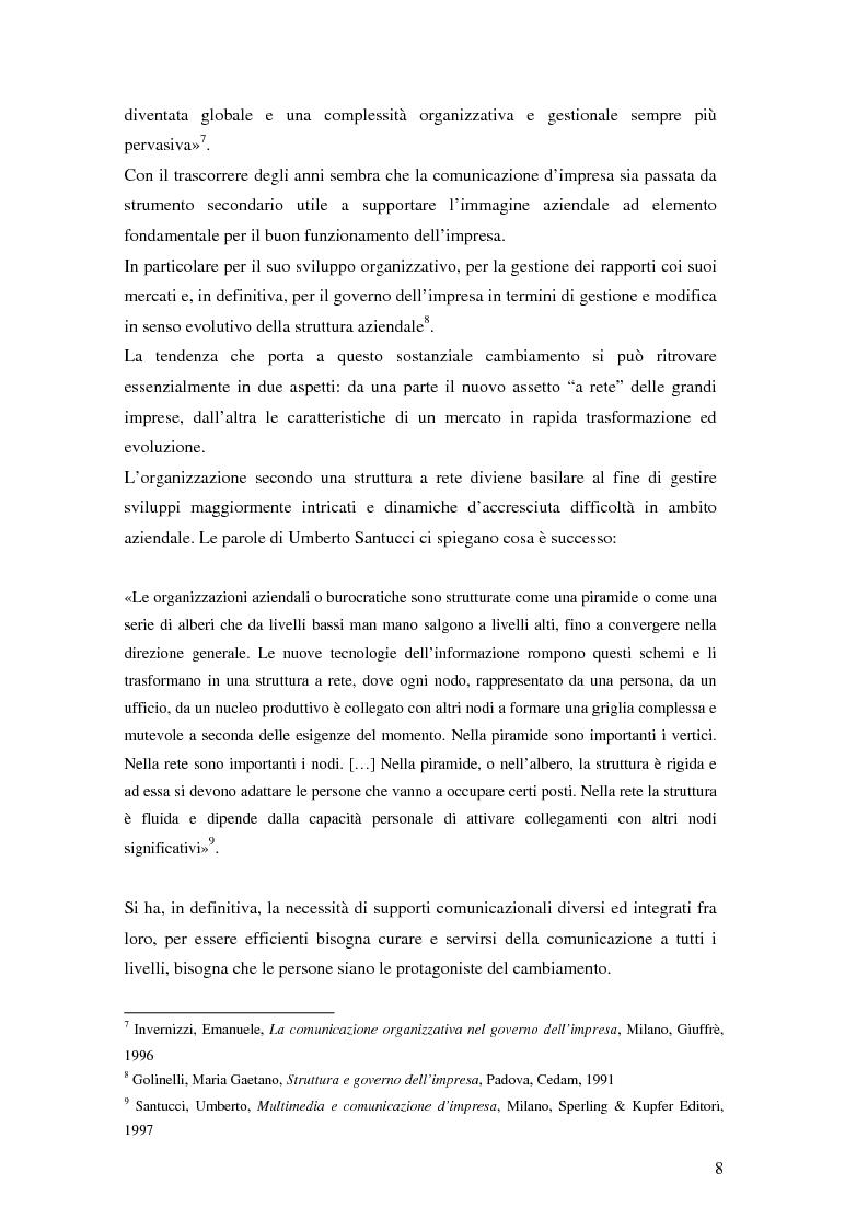 Anteprima della tesi: Evoluzione della comunicazione organizzativa in una Public Utility - il caso Poste Italiane, Pagina 4
