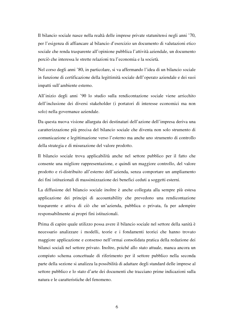 Anteprima della tesi: Il bilancio sociale nelle aziende sanitarie: un modello di referimento, Pagina 2