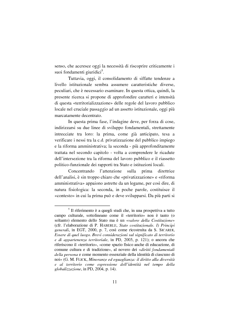 Anteprima della tesi: Il lavoro pubblico locale. Decentramento istituzionale e rapporti ''flessibili''., Pagina 4
