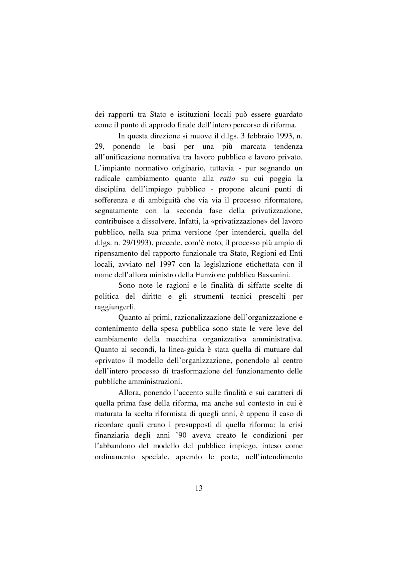 Anteprima della tesi: Il lavoro pubblico locale. Decentramento istituzionale e rapporti ''flessibili''., Pagina 6