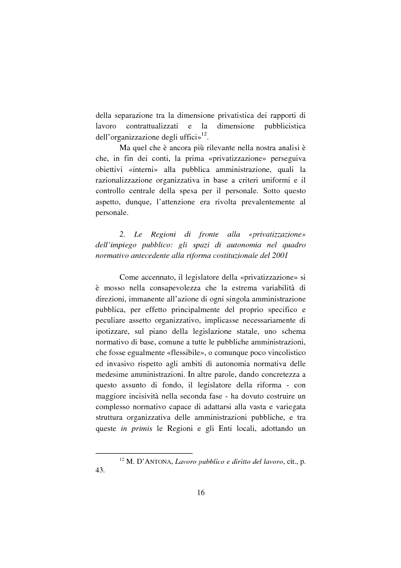 Anteprima della tesi: Il lavoro pubblico locale. Decentramento istituzionale e rapporti ''flessibili''., Pagina 9