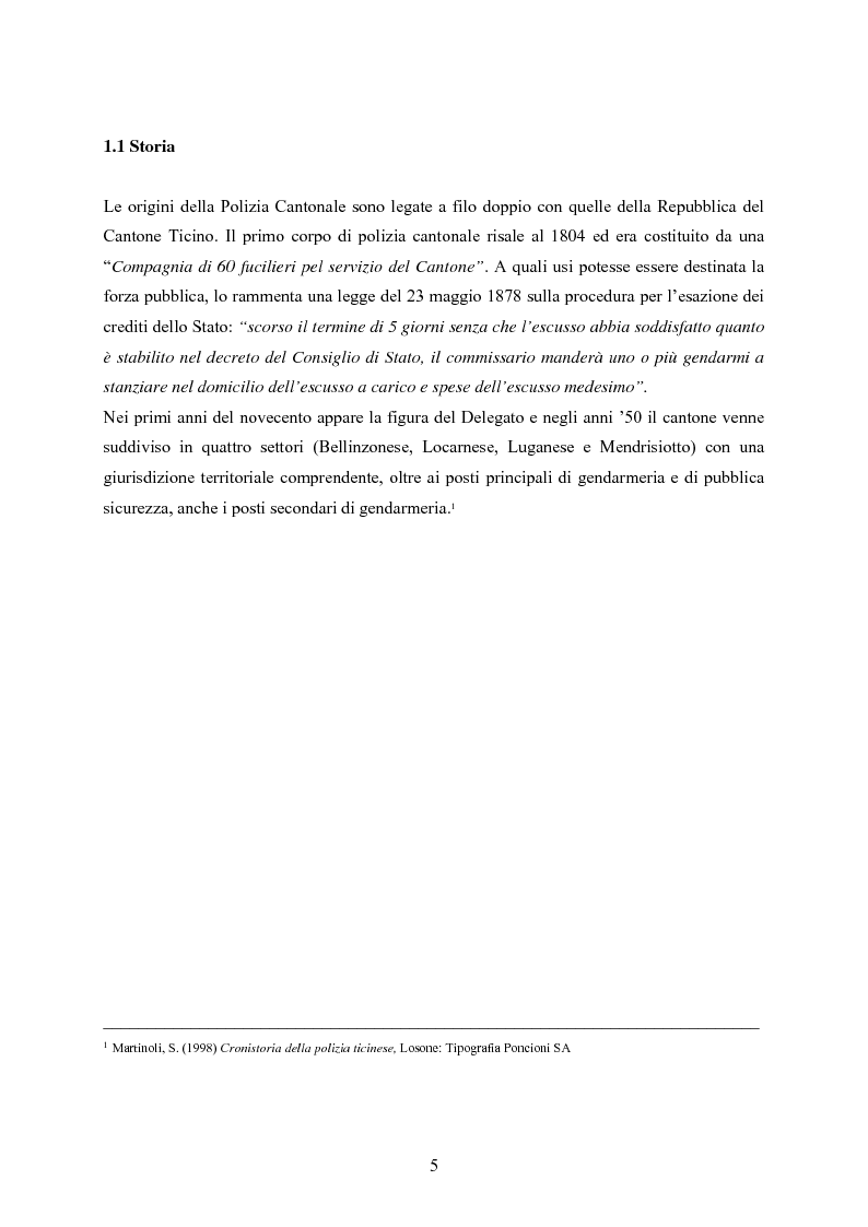 Anteprima della tesi: Polizia cantonale ticinese: organizzazione e prospettive di sviluppo nel processo di cambiamento e miglioramento., Pagina 2