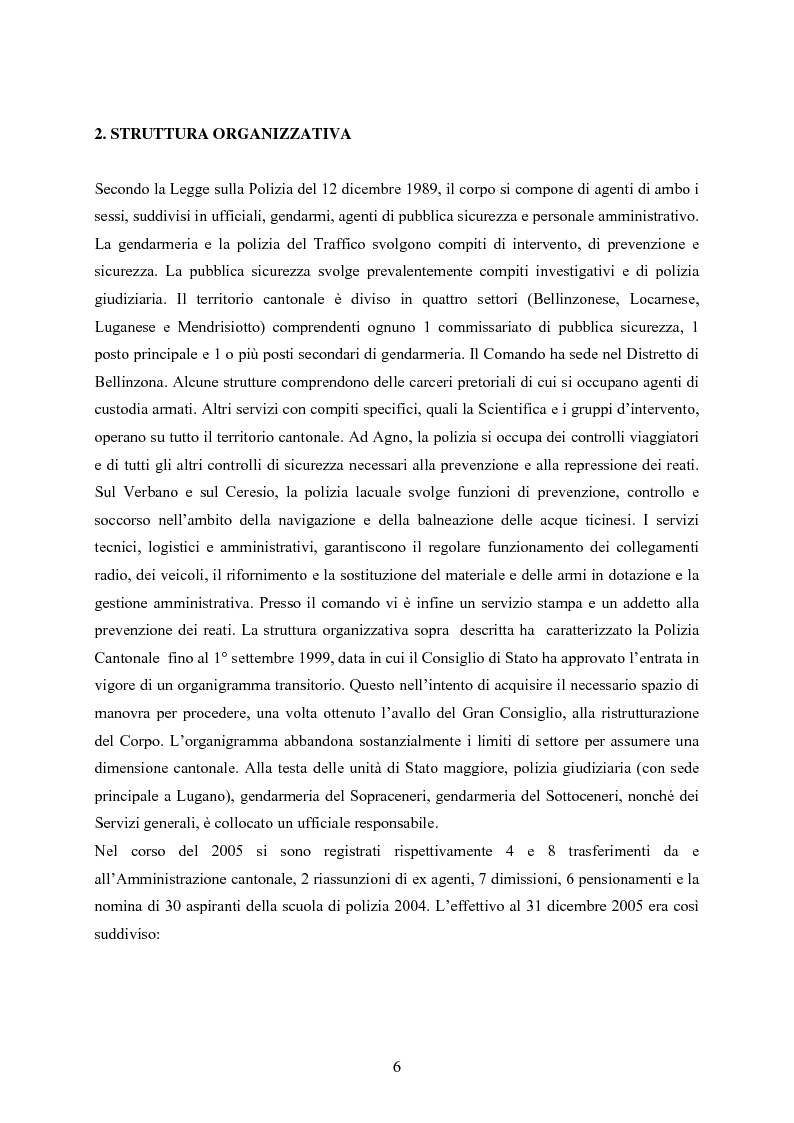 Anteprima della tesi: Polizia cantonale ticinese: organizzazione e prospettive di sviluppo nel processo di cambiamento e miglioramento., Pagina 3