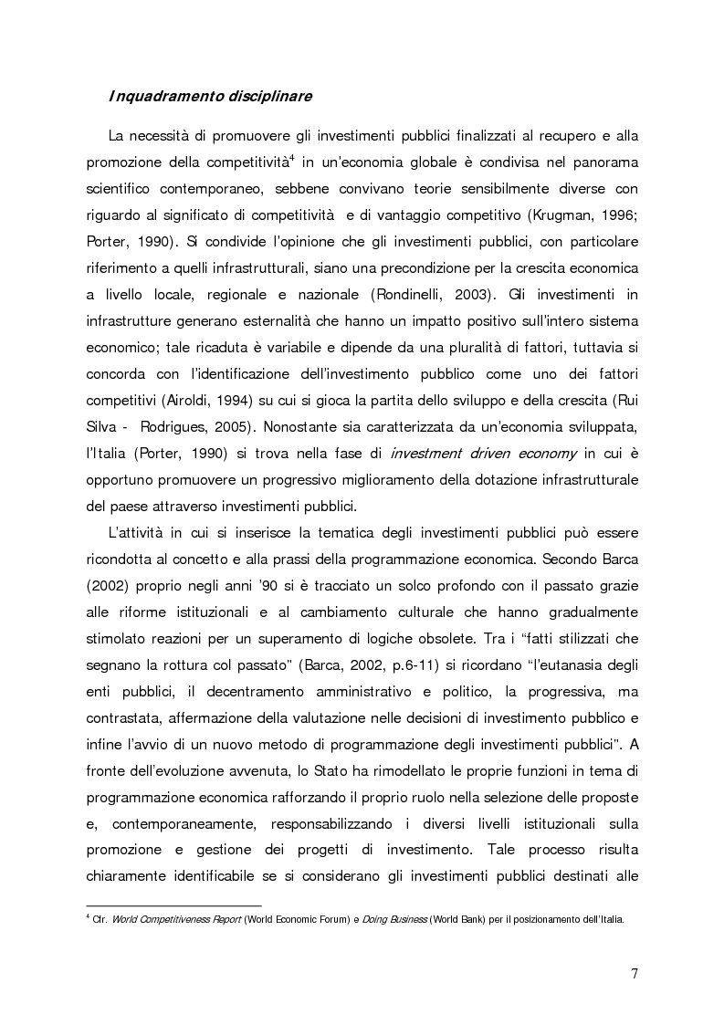 Anteprima della tesi: Accumulo di conoscenze nella programmazione regionale degli investimenti pubblici, Pagina 4