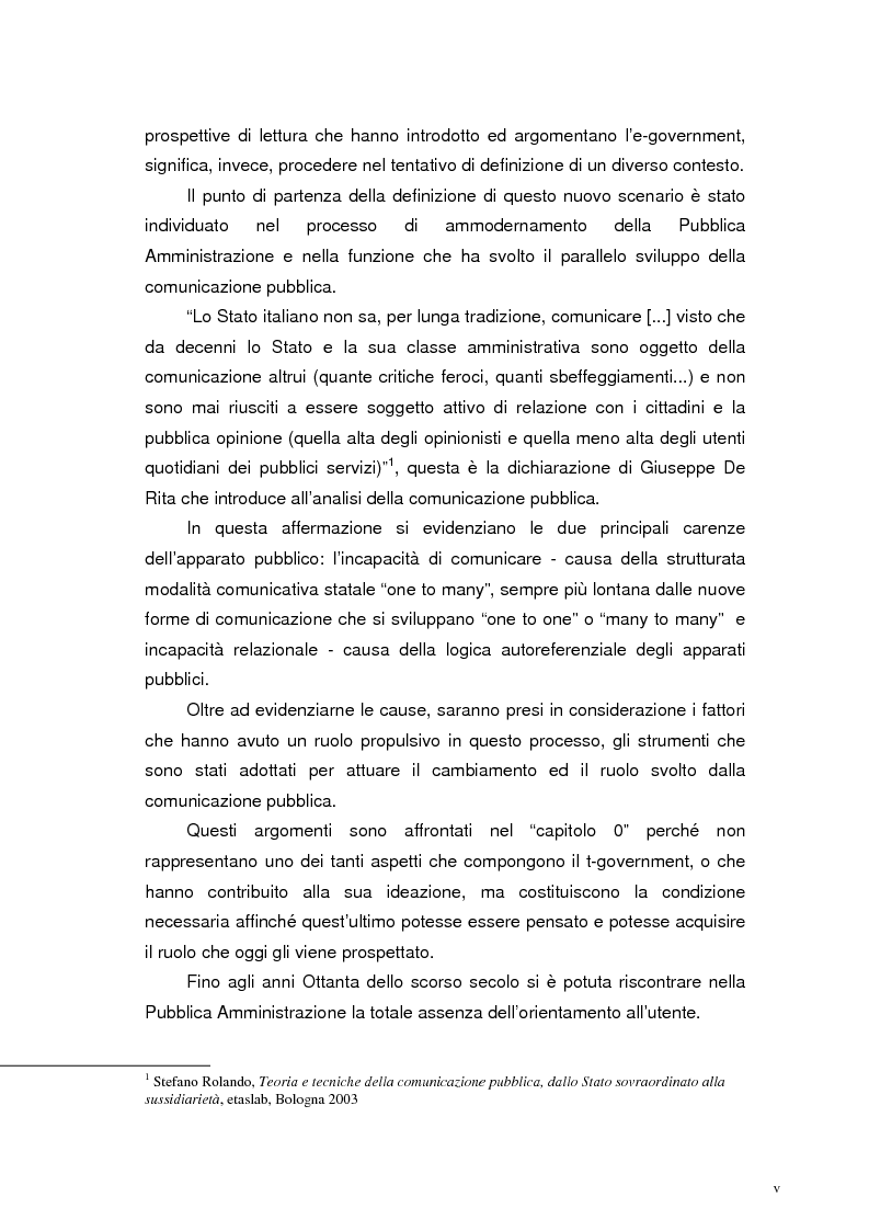 Anteprima della tesi: L'accessibilità al t-government. Tra principi democratici, architettura infrastrutturale e morfologia del territorio, Pagina 2
