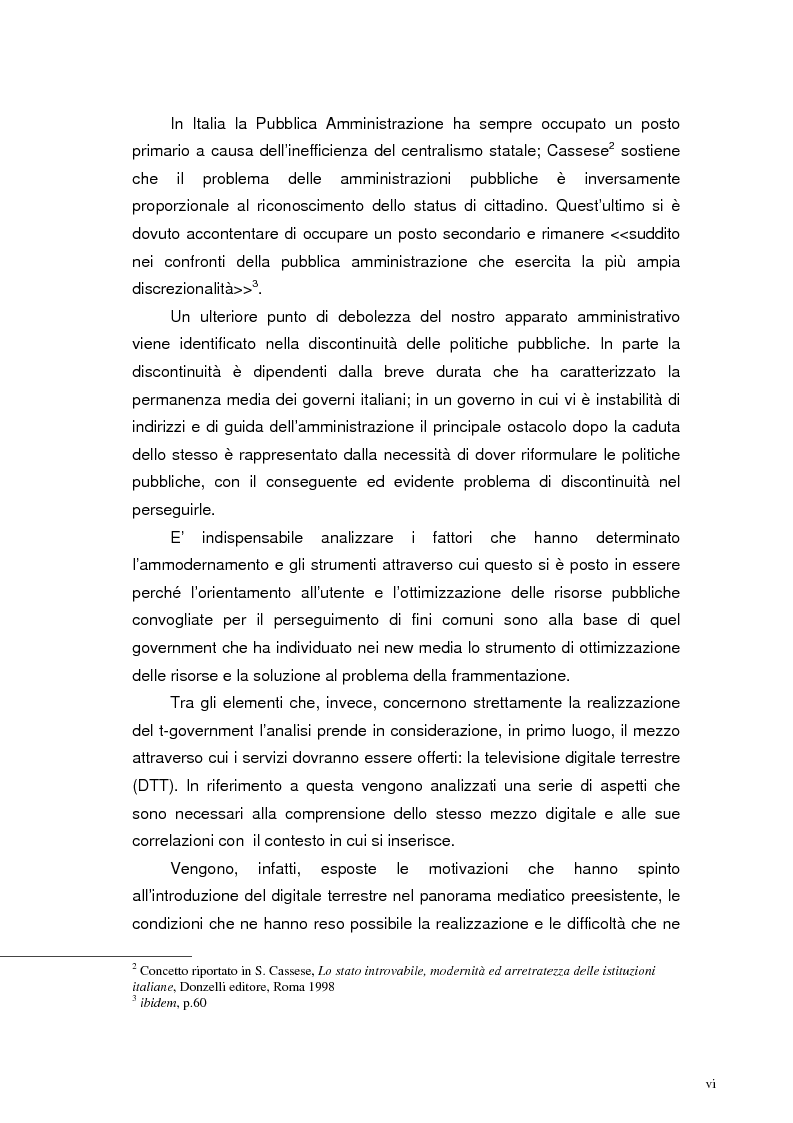 Anteprima della tesi: L'accessibilità al t-government. Tra principi democratici, architettura infrastrutturale e morfologia del territorio, Pagina 3