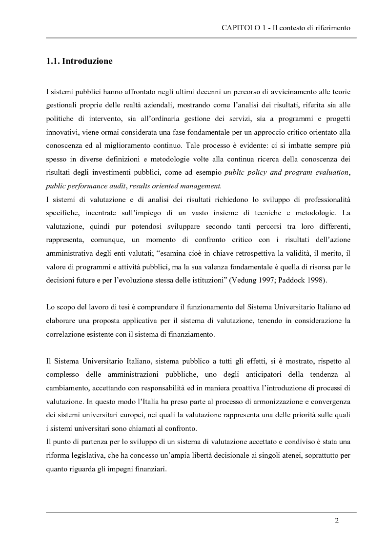 Anteprima della tesi: La valutazione del sistema universitario: un modello di analisi, Pagina 14