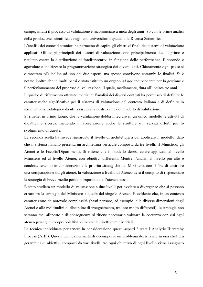 Anteprima della tesi: La valutazione del sistema universitario: un modello di analisi, Pagina 2