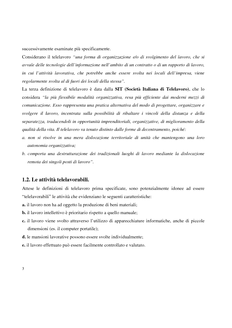 Anteprima della tesi: Problemi in tema di Telelavoro, Pagina 3