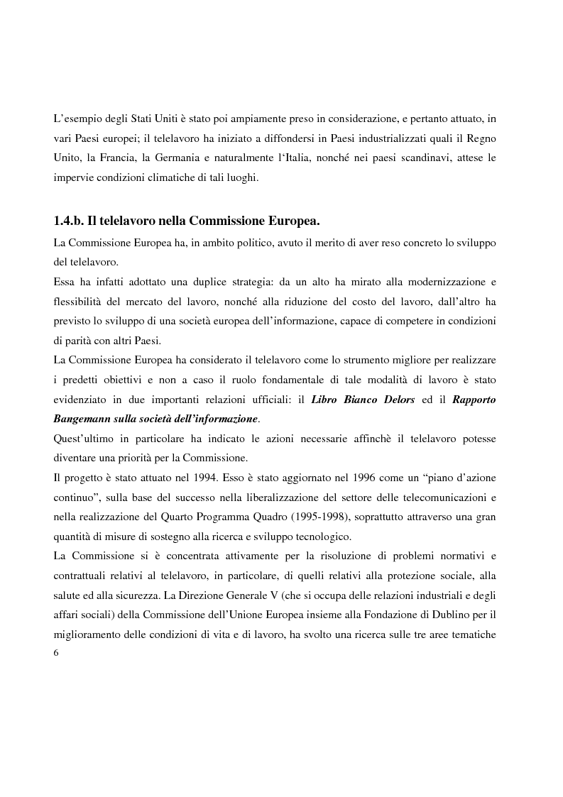 Anteprima della tesi: Problemi in tema di Telelavoro, Pagina 6