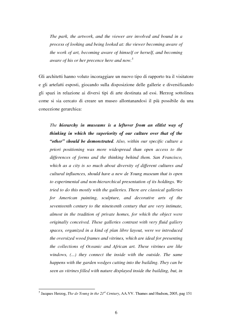 Anteprima della tesi: Strategie di Audience Development del new de Young Museum di San Francisco - The grand opening 2005, Pagina 4