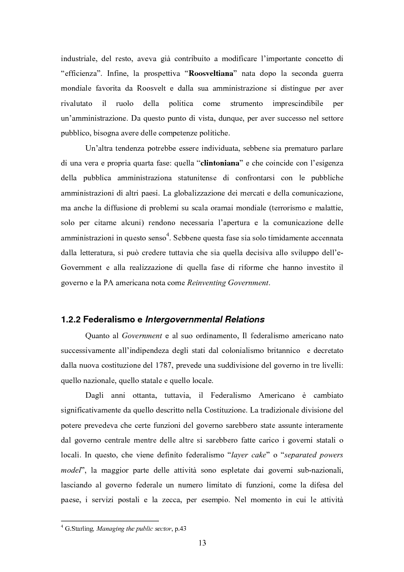 Anteprima della tesi: L'E-Government negli Stati Uniti d'America: dalla PA on line all'E-democracy, Pagina 12