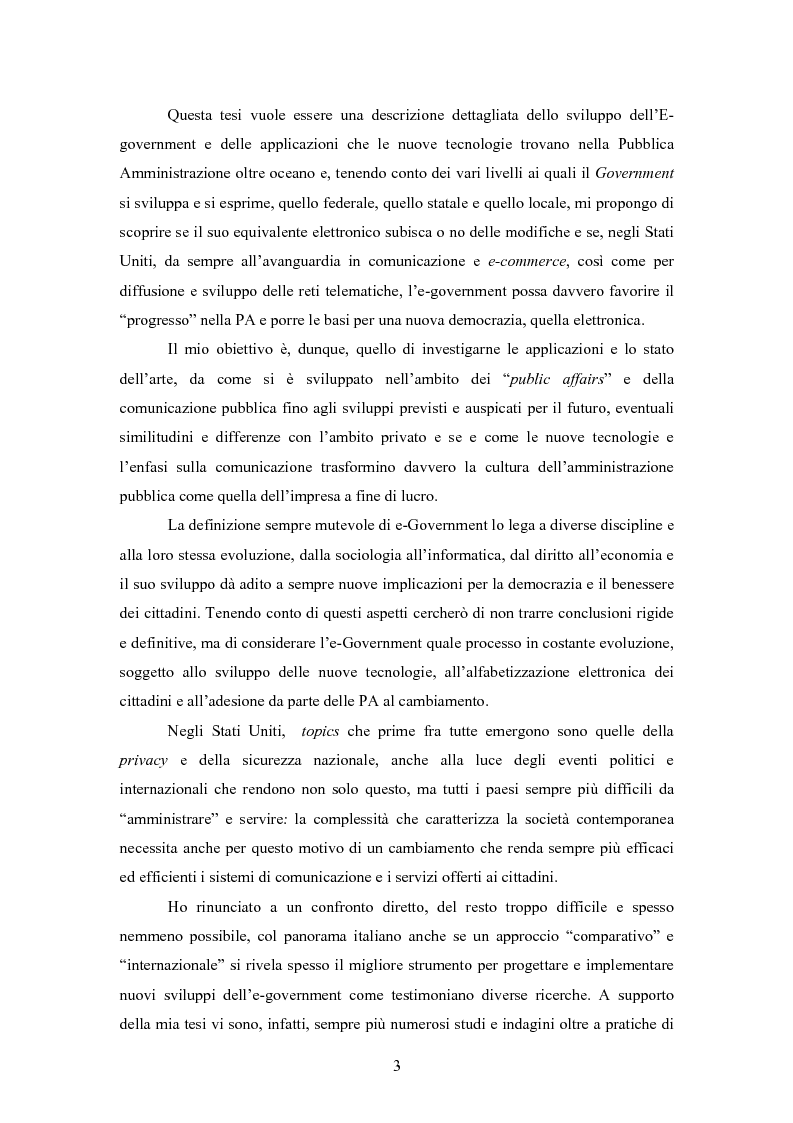Anteprima della tesi: L'E-Government negli Stati Uniti d'America: dalla PA on line all'E-democracy, Pagina 2