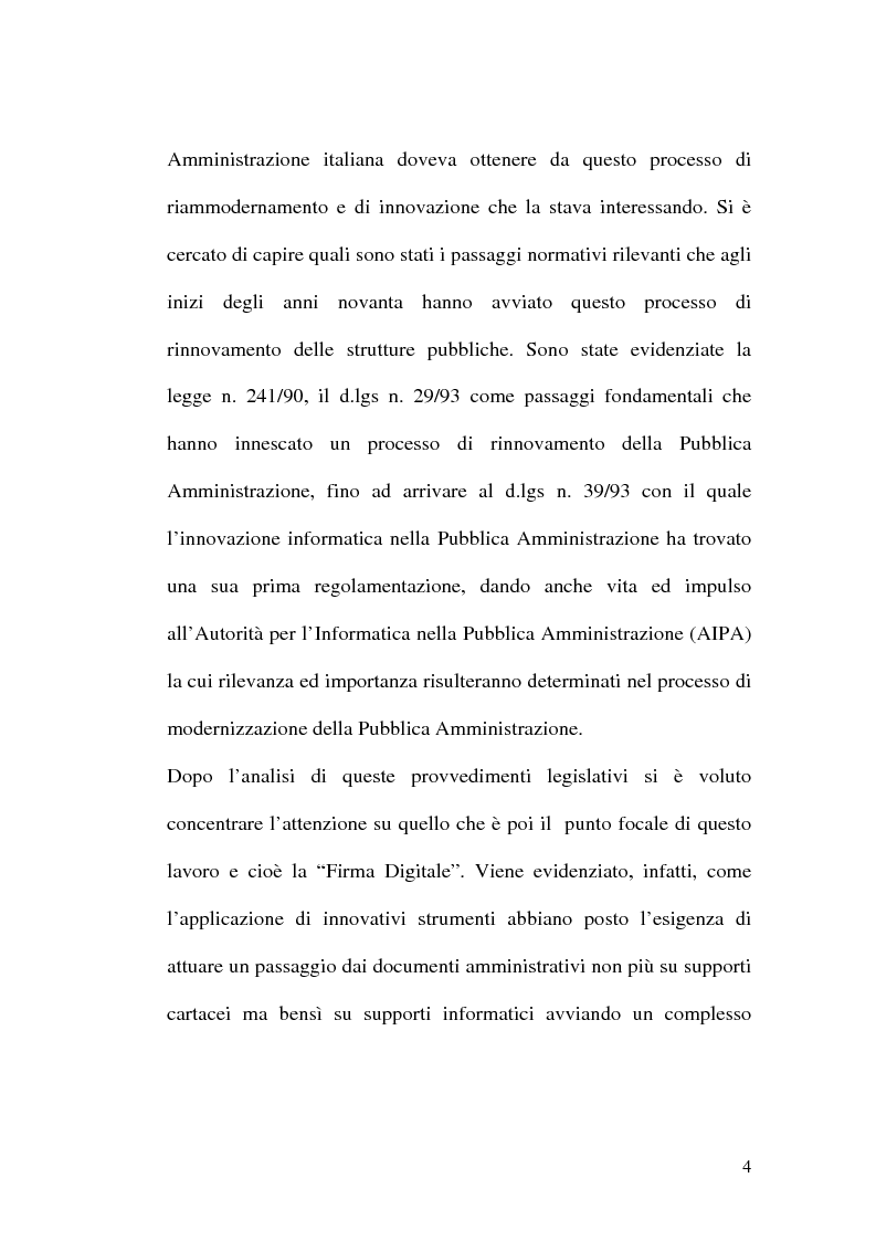 Anteprima della tesi: L'evoluzione della firma digitale: dal documento informatico all'amministrazione digitale, Pagina 2