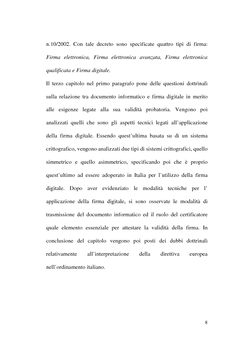 Anteprima della tesi: L'evoluzione della firma digitale: dal documento informatico all'amministrazione digitale, Pagina 6