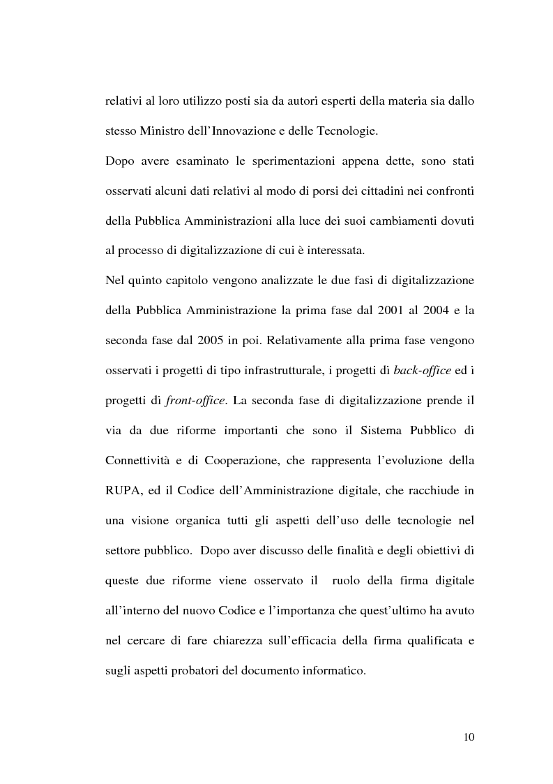 Anteprima della tesi: L'evoluzione della firma digitale: dal documento informatico all'amministrazione digitale, Pagina 8