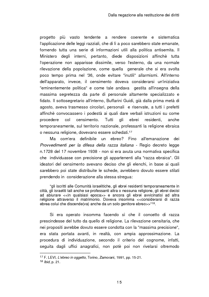 Anteprima della tesi: Il reinserimento dei perseguitati razziali nel secondo dopoguerra. L'itinerario della legge n. 96 del 10 marzo 1955, Pagina 11