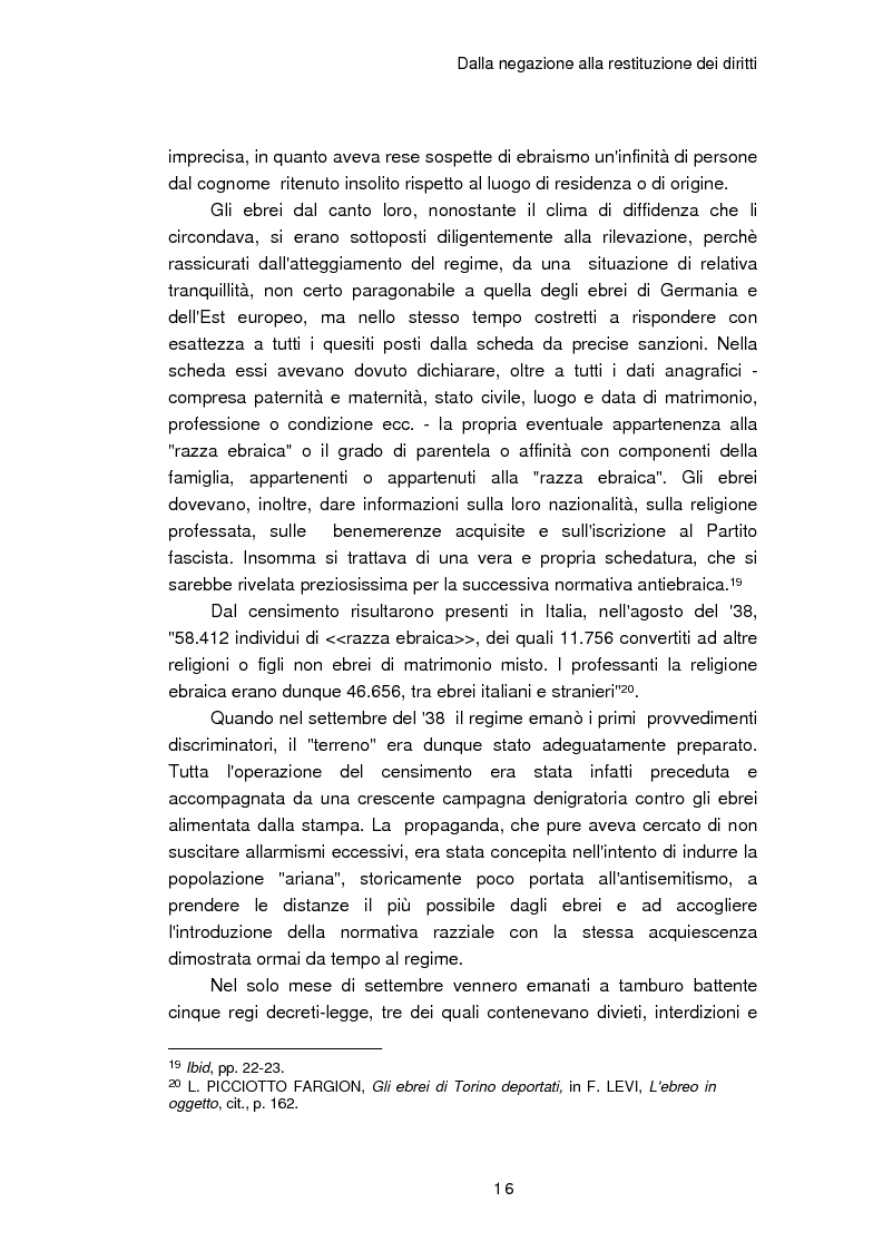 Anteprima della tesi: Il reinserimento dei perseguitati razziali nel secondo dopoguerra. L'itinerario della legge n. 96 del 10 marzo 1955, Pagina 12