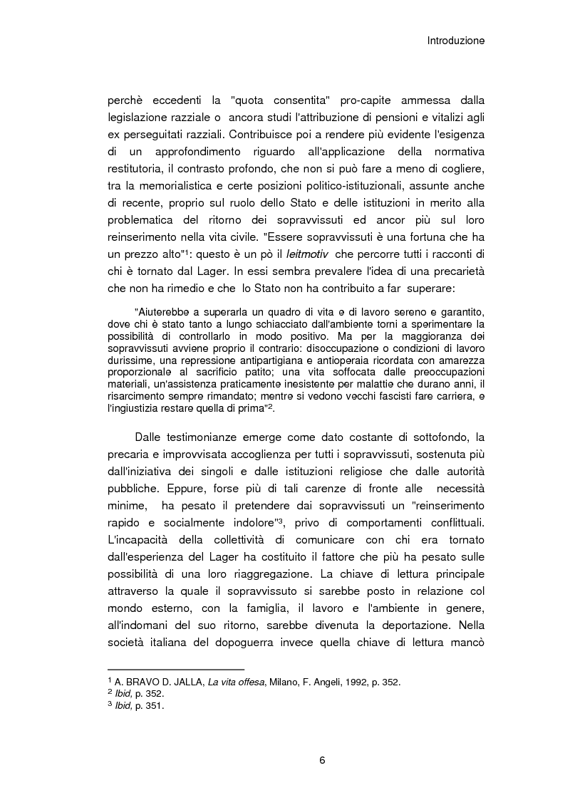 Anteprima della tesi: Il reinserimento dei perseguitati razziali nel secondo dopoguerra. L'itinerario della legge n. 96 del 10 marzo 1955, Pagina 2