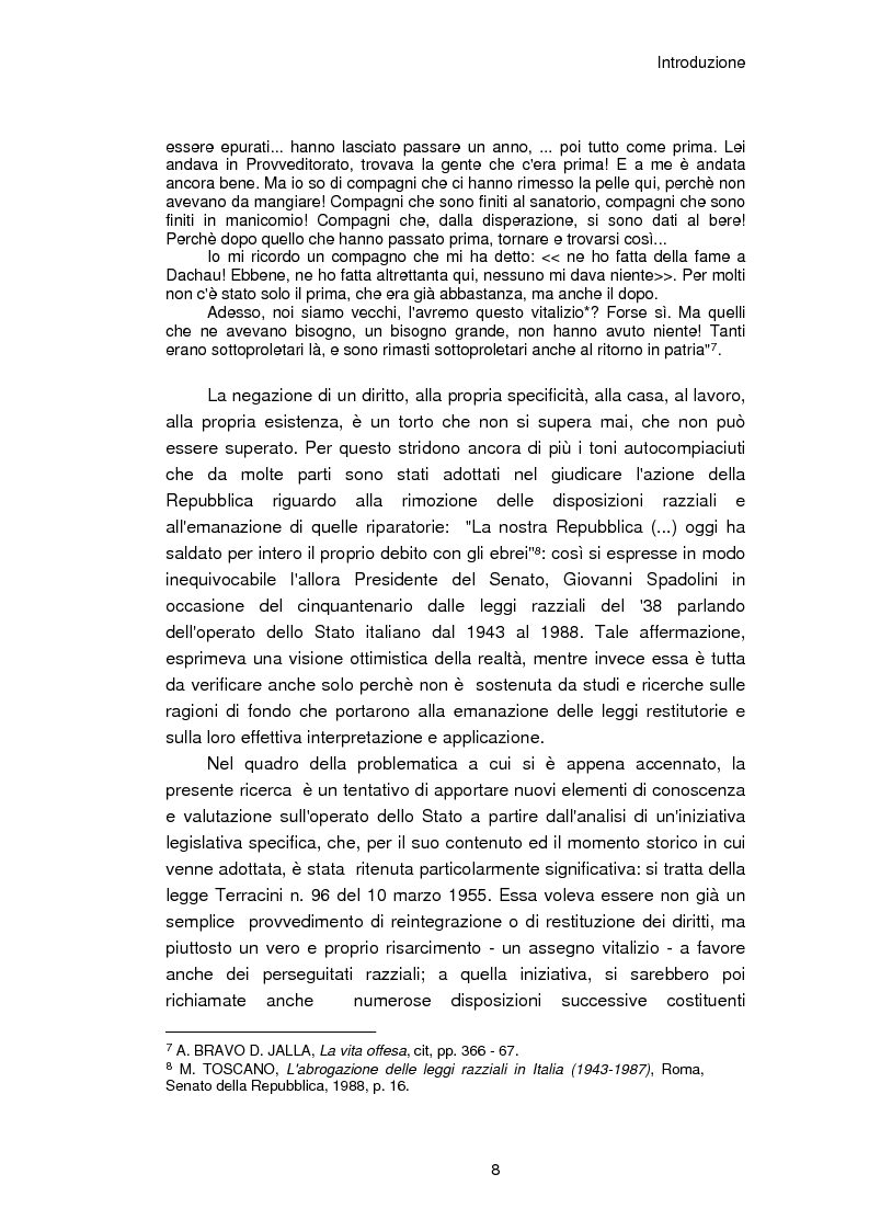 Anteprima della tesi: Il reinserimento dei perseguitati razziali nel secondo dopoguerra. L'itinerario della legge n. 96 del 10 marzo 1955, Pagina 4