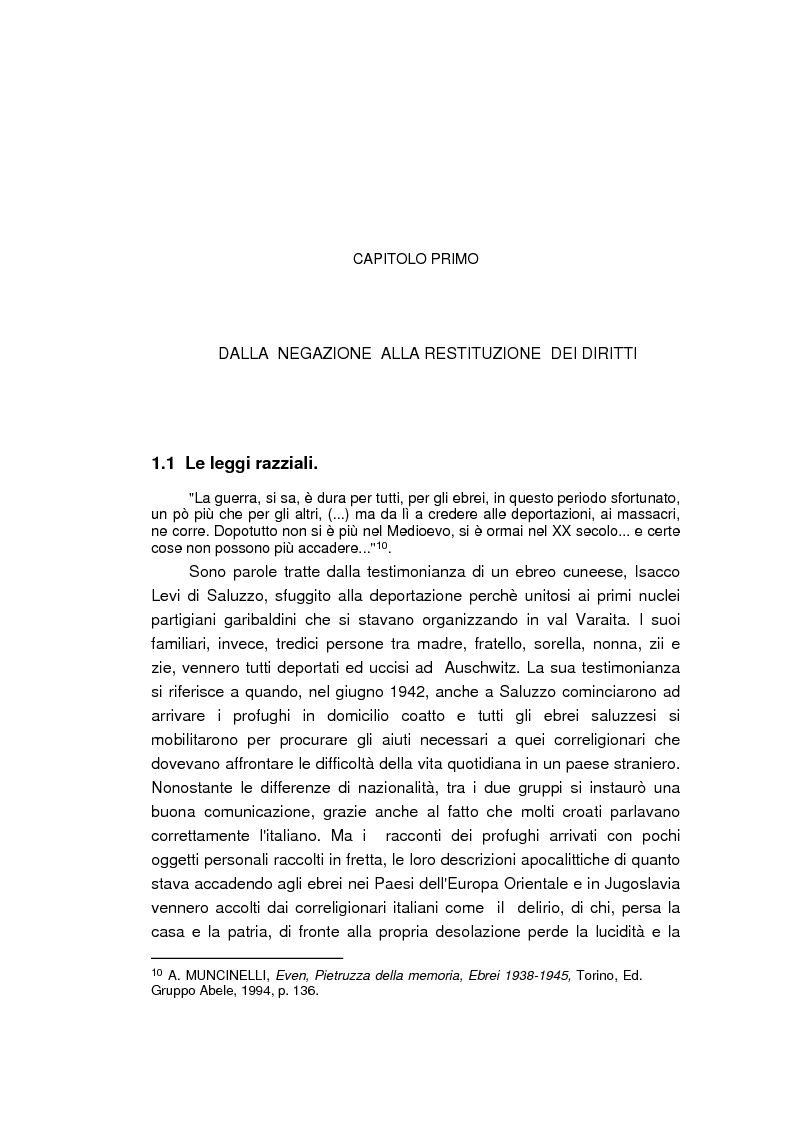 Anteprima della tesi: Il reinserimento dei perseguitati razziali nel secondo dopoguerra. L'itinerario della legge n. 96 del 10 marzo 1955, Pagina 8