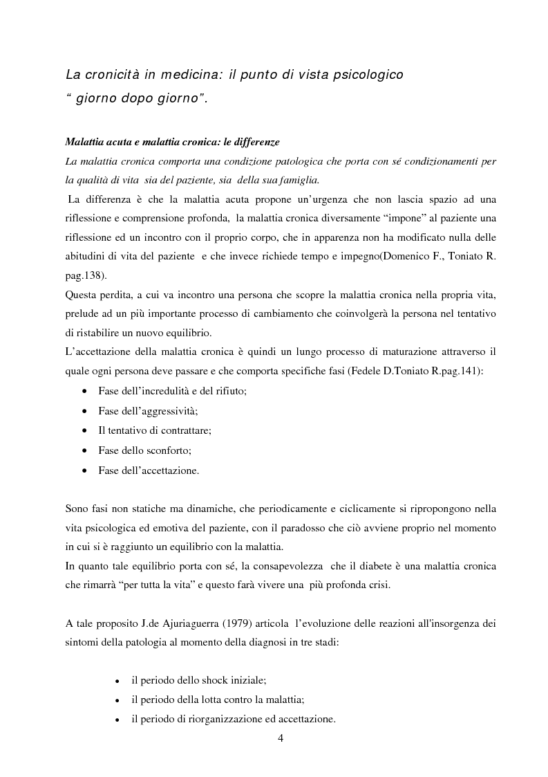 Anteprima della tesi: Psicopatologia di cronicità: vissuto emotivo di malattia cronica in pazienti diabetici complicati arti inferiori, Pagina 3