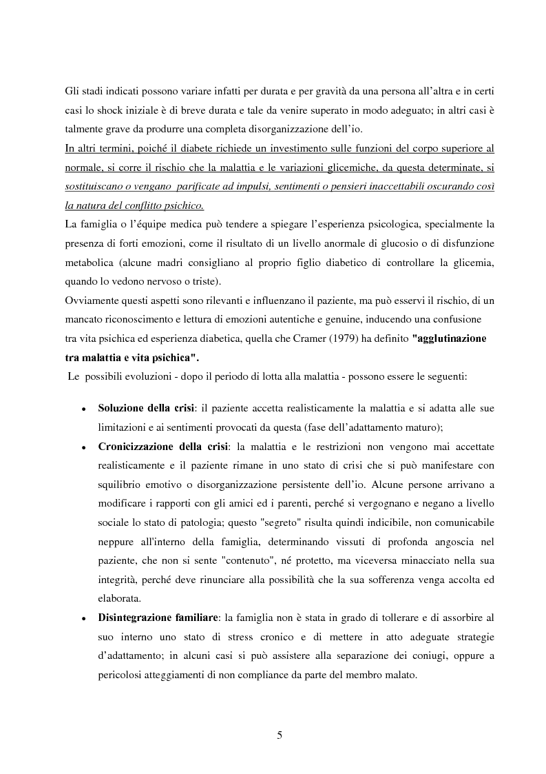 Anteprima della tesi: Psicopatologia di cronicità: vissuto emotivo di malattia cronica in pazienti diabetici complicati arti inferiori, Pagina 4