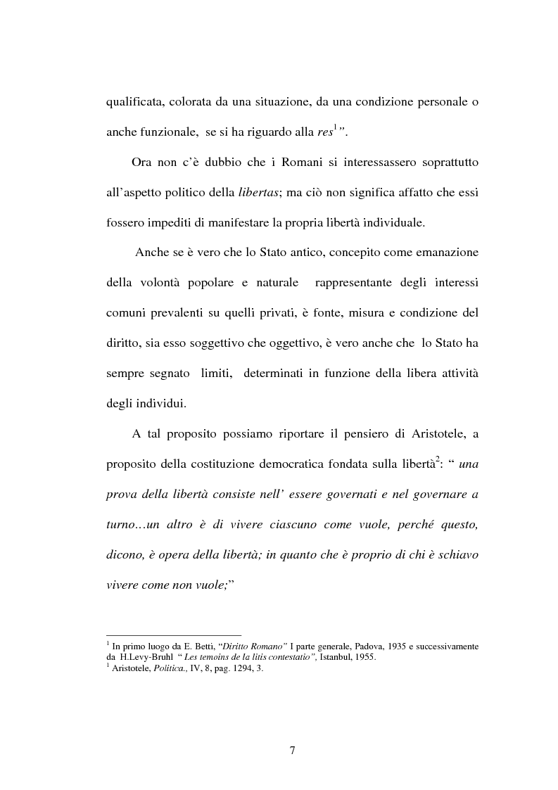 Anteprima della tesi: La LIBERTAS nell'esperienza giuridica romana, Pagina 2