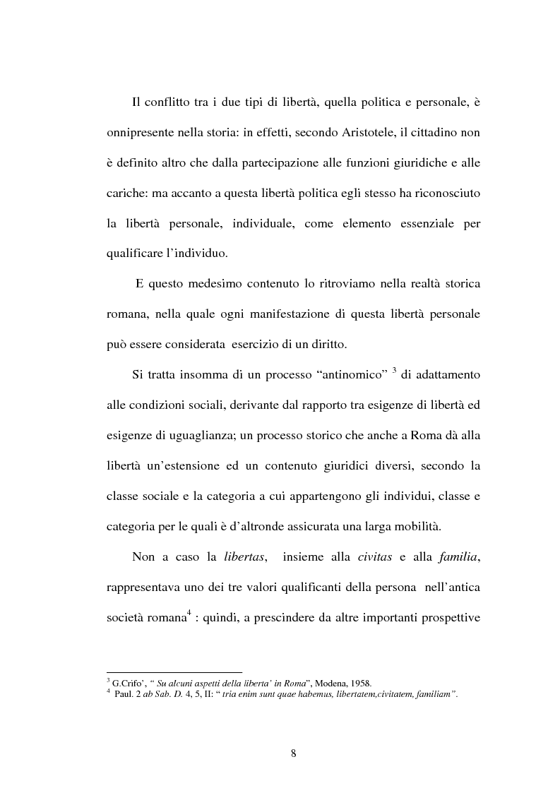 Anteprima della tesi: La LIBERTAS nell'esperienza giuridica romana, Pagina 3
