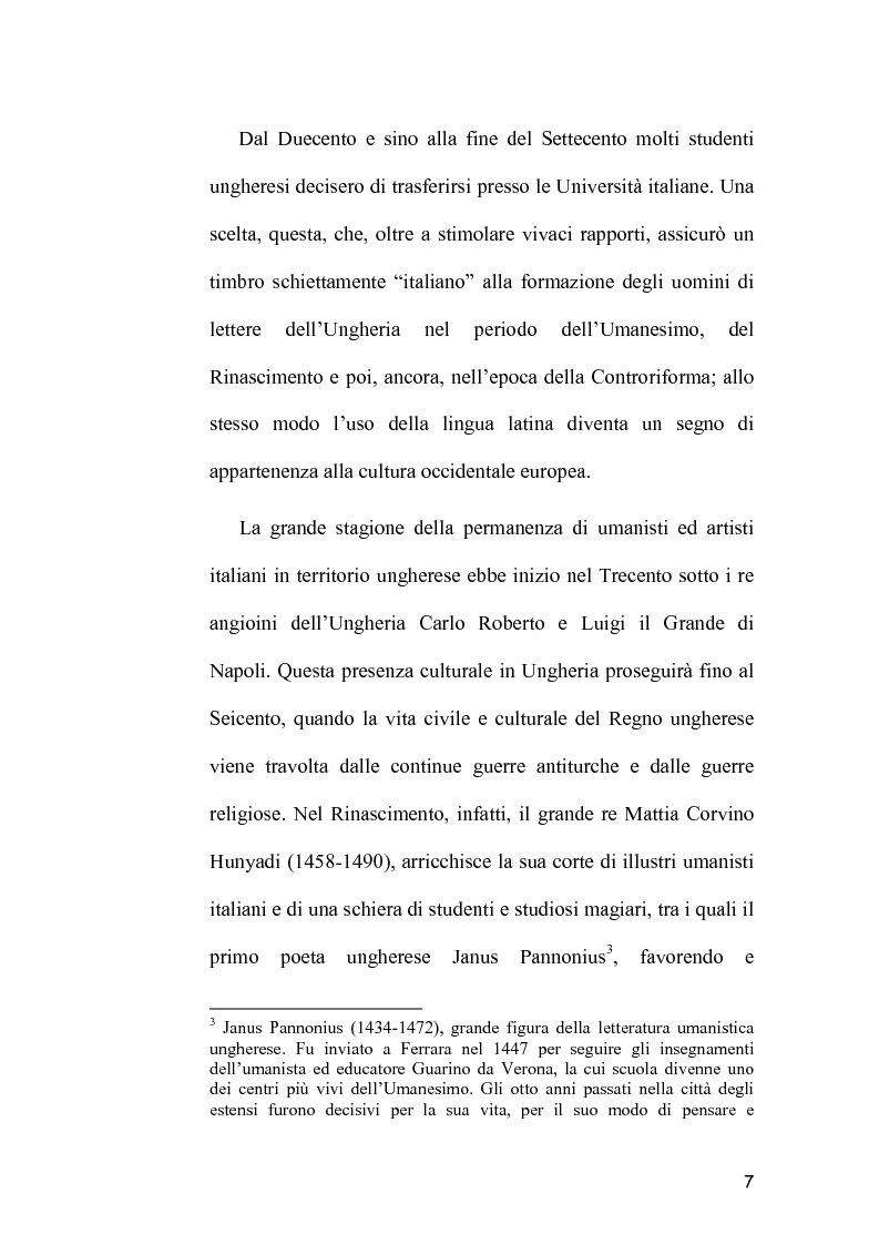 Anteprima della tesi: L'Immagine dell'Italia nella poesia ungherese del primo Novecento, Pagina 7