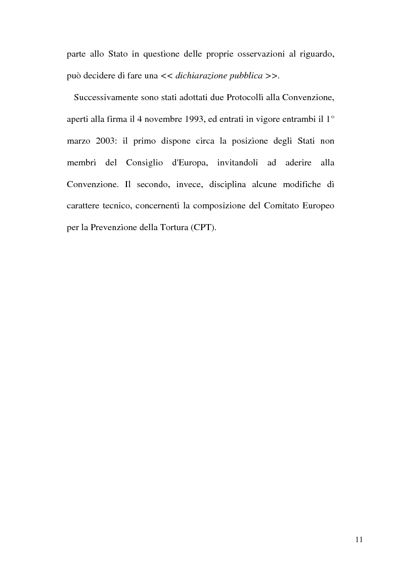 Anteprima della tesi: Tortura e Punizioni o Trattamenti crudeli, inumani e degradanti, Pagina 11