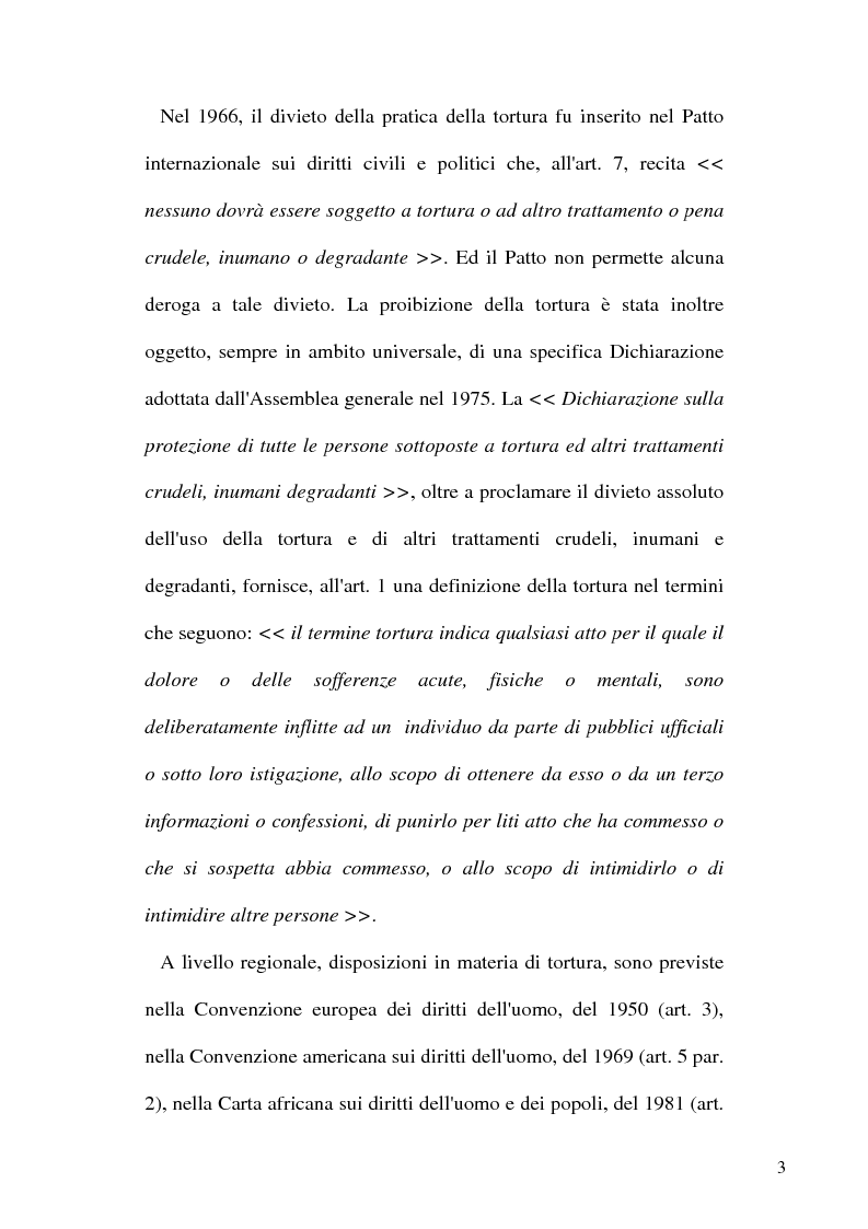 Anteprima della tesi: Tortura e Punizioni o Trattamenti crudeli, inumani e degradanti, Pagina 3