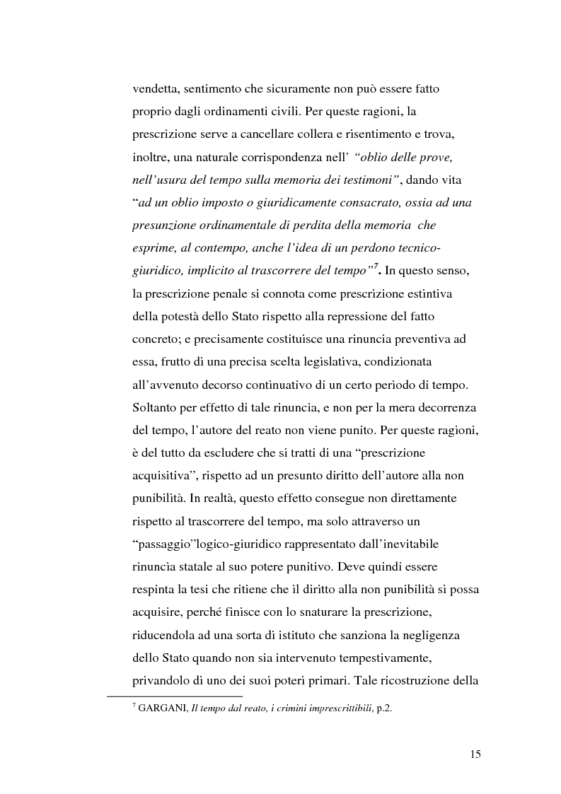 Anteprima della tesi: La prescrizione del reato, Pagina 9