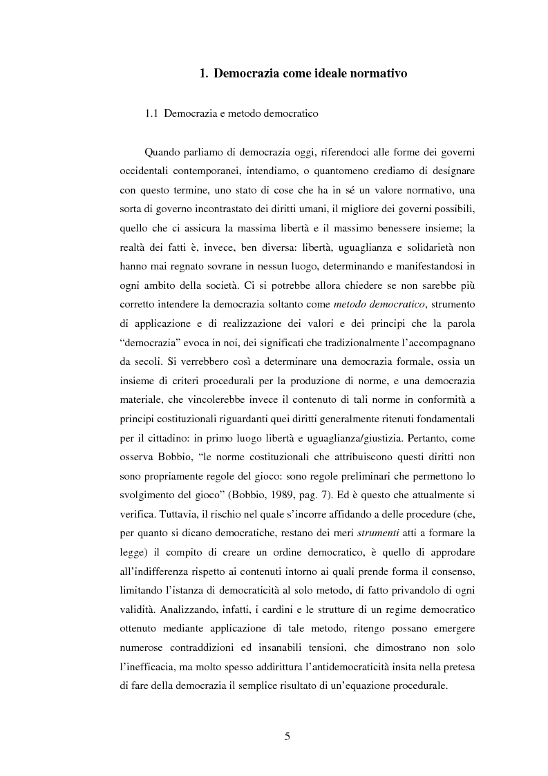 Anteprima della tesi: Per una democrazia radicale: da metodo a ideale normativo, Pagina 4